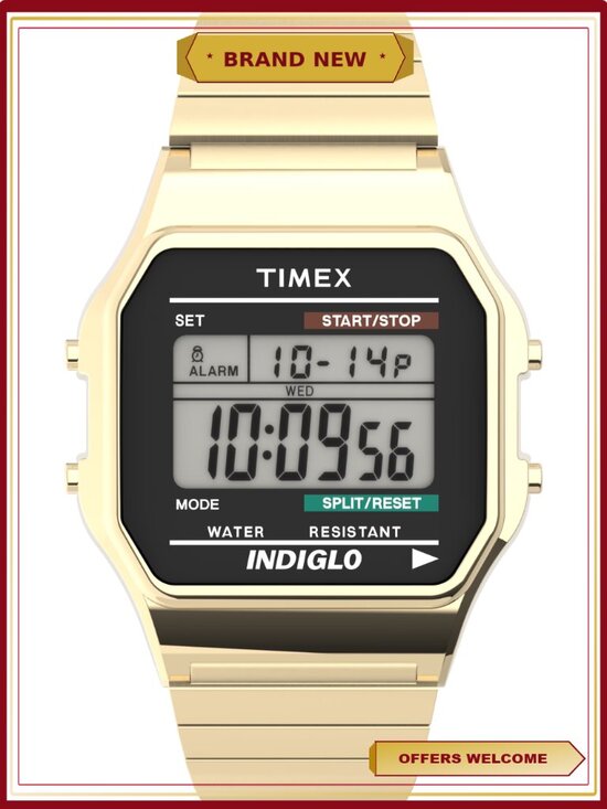 Other - Men's Digital Expansion Band Wristwatch, Silver and Black